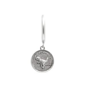 Coach Silver Coin Pendant Earring